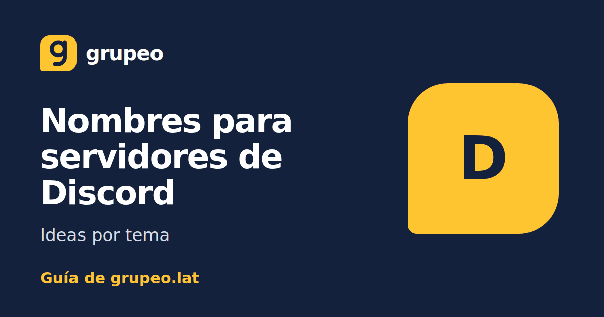 Nombres para servidores de Discord: ideas y cómo elegir uno: guía de Grupeo