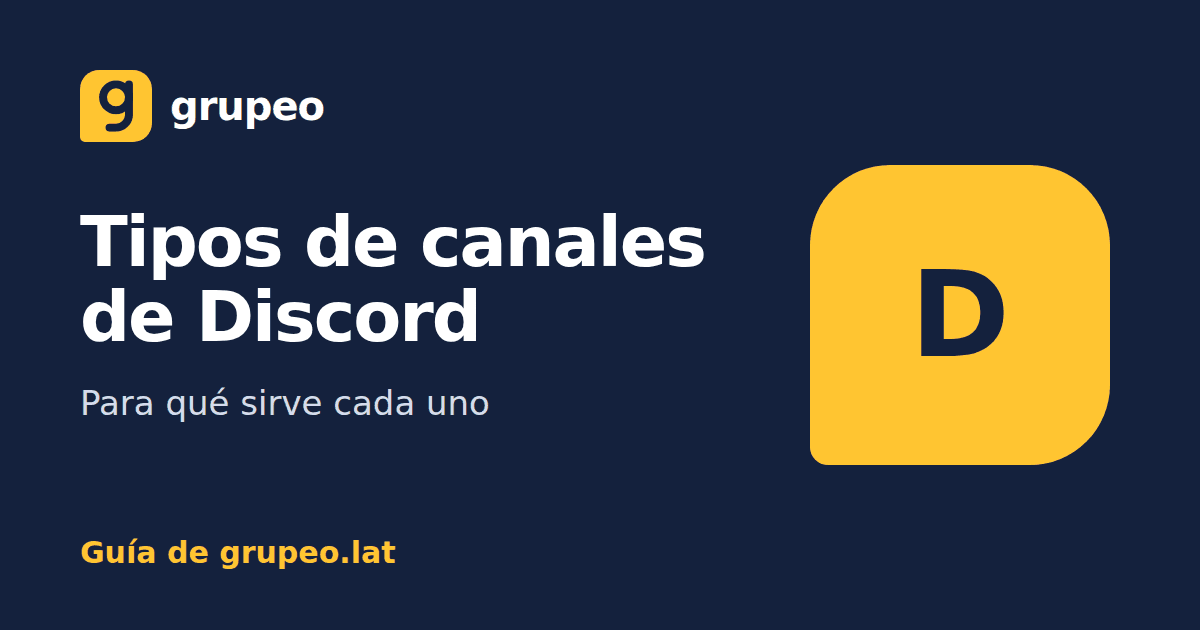 Tipos de canales de Discord y para qué sirve cada uno: guía de Grupeo